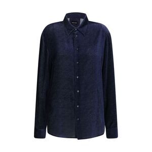 Giorgio Armani Blue Silk Dress Men's Shirt